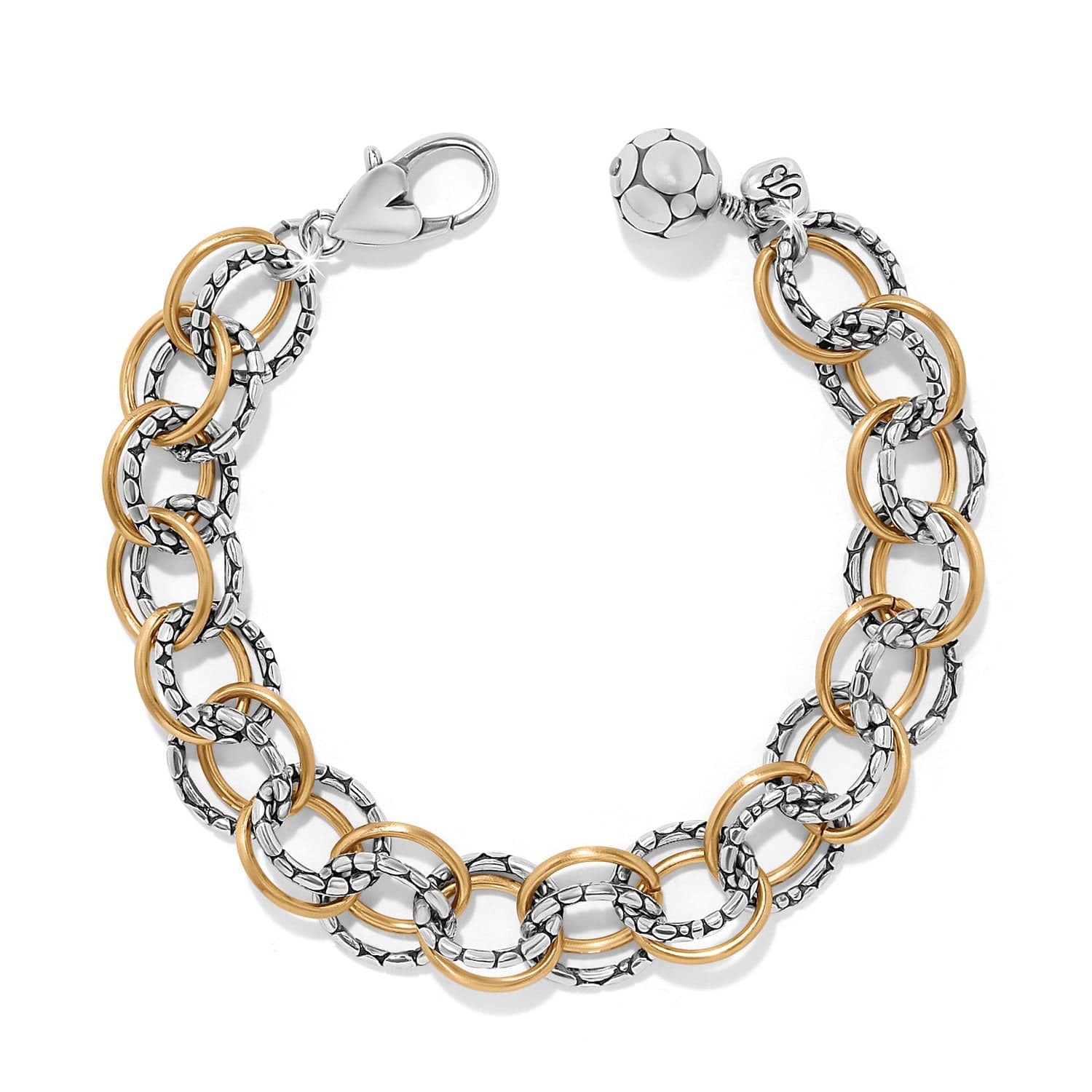 Pebble Link Two Tone Bracelet silver-gold 1
