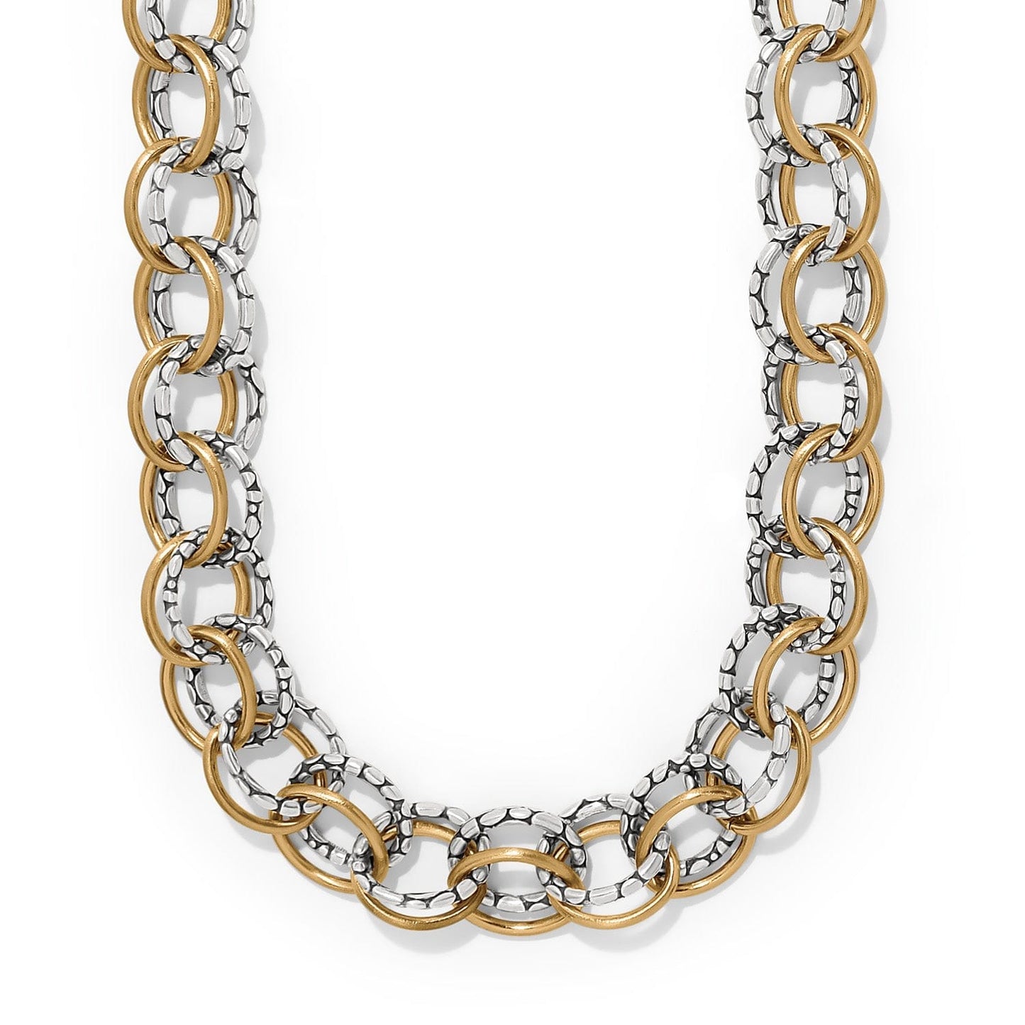 Pebble Link Two Tone Necklace