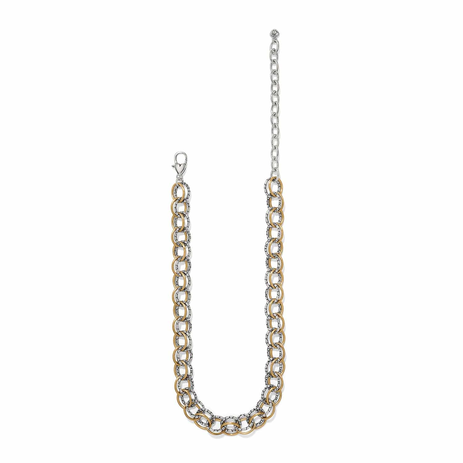 Pebble Link Two Tone Necklace silver-gold 2