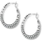 Brighton hoop earrings with silver-tone beaded detailing and pave crystal accents along lower curve on a white background