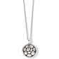 Brighton pendant necklace with silver-plated round medallion featuring pebbled texture on delicate chain on a white background
