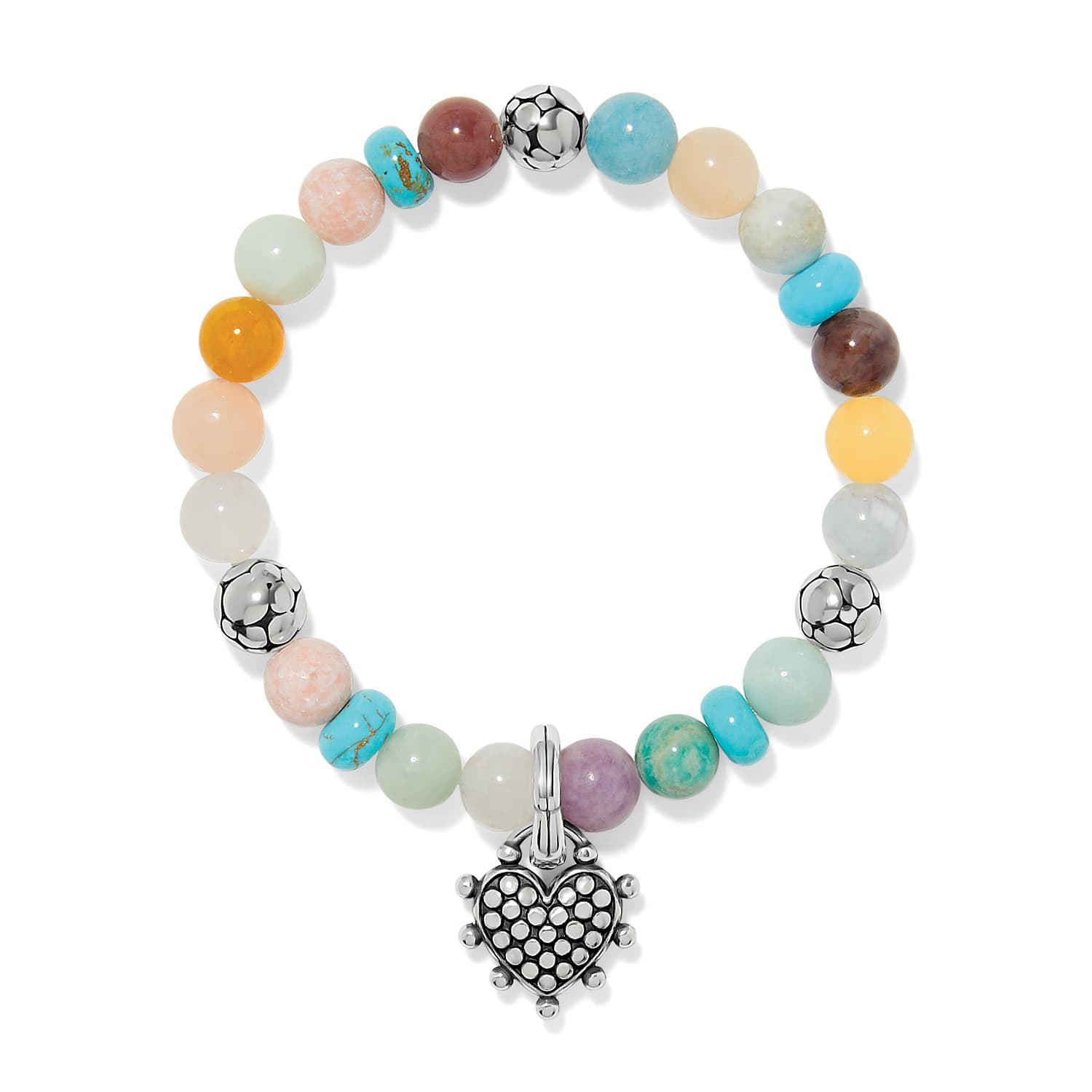 Pebble Sweet Hearts Charm Stretch Bracelet silver-multi 2
