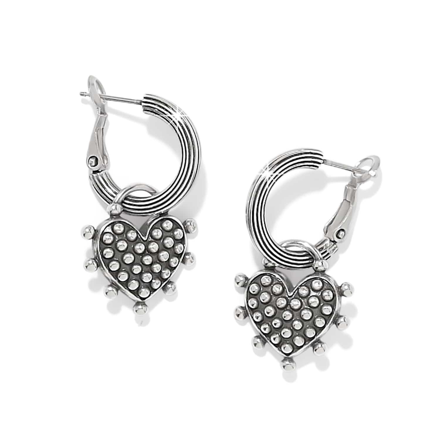 Pebble Sweet Hearts Reversible Charm Hoop Earrings silver 1