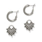 Pebble Sweet Hearts Reversible Charm Hoop Earrings