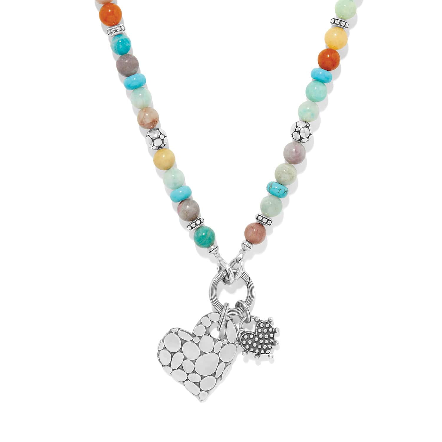 Pebble Sweet Hearts Token Charm Necklace silver-multi 1