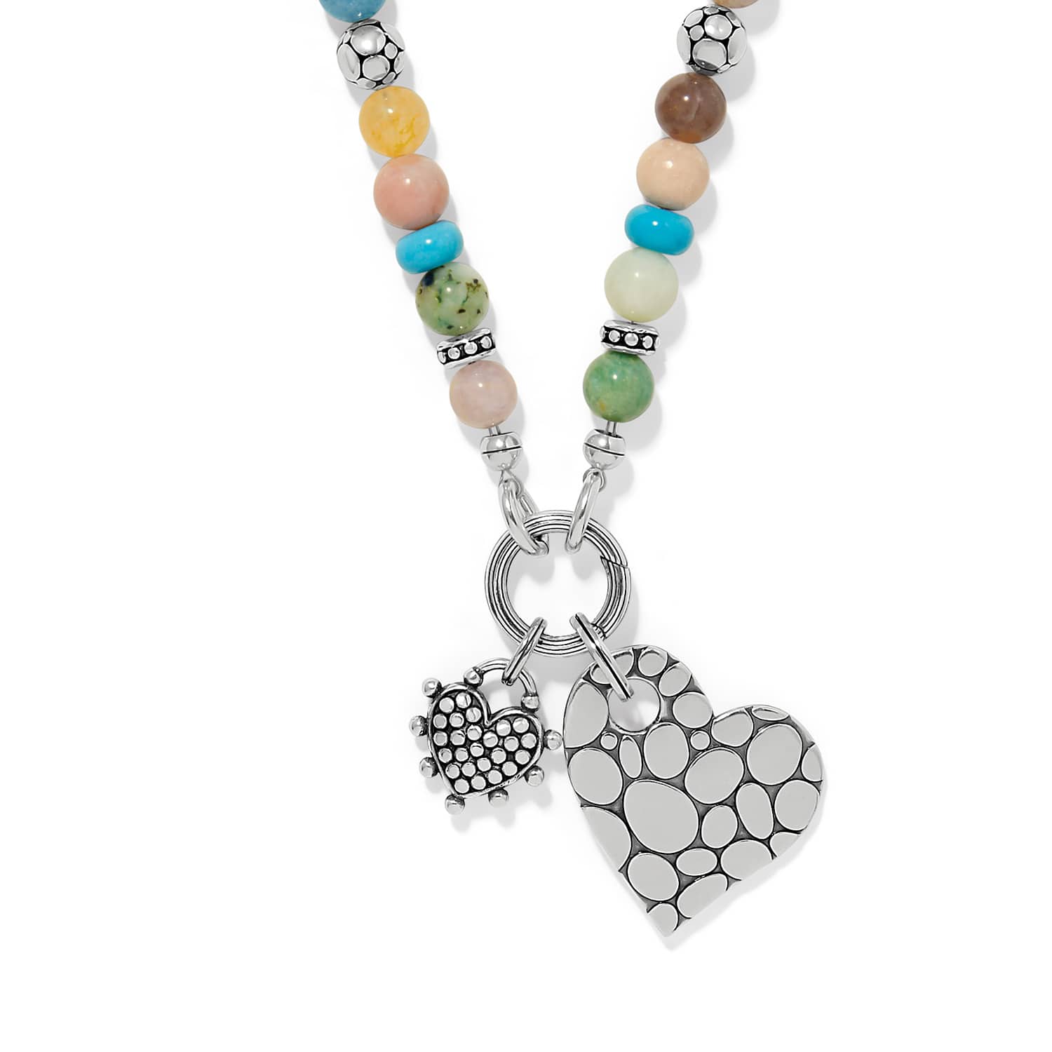 Pebble Sweet Hearts Token Charm Necklace silver-multi 2