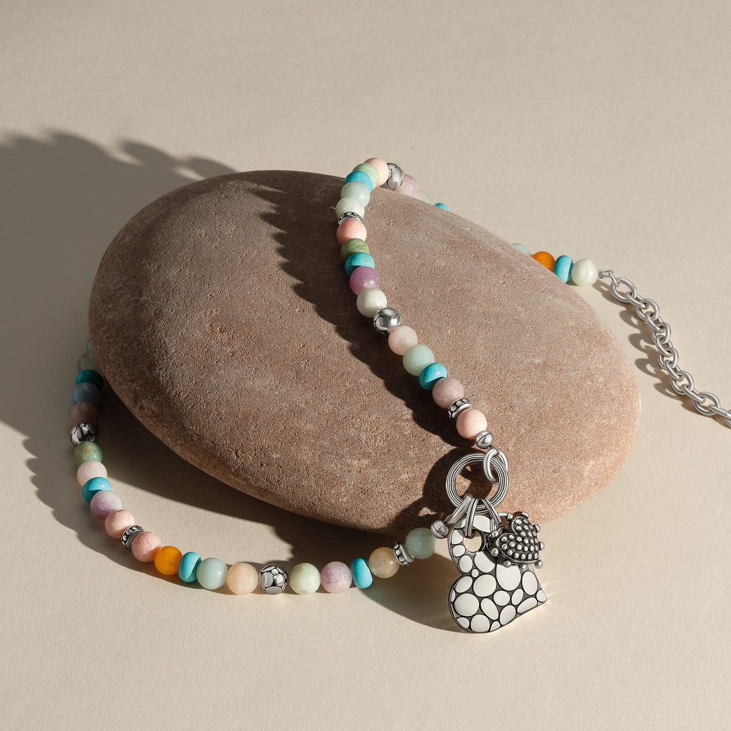 Pebble Sweet Hearts Token Charm Necklace