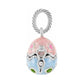 Brighton egg-shaped charm pendant with pink and blue enamel finish and silver-tone rope bail on a white background