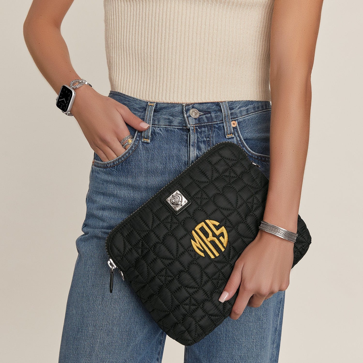 mamaboo キルティングショルダーブライアル ミーナ Personalized Alina Medium Cross Body - Brighton