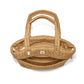 Brighton quilted handbag shown open with tan nylon exterior, interior zip pocket, and silver-tone hardware on a white background