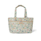 Brighton tote handbag with pastel floral print, dual top handles, and front zip pocket on a white background