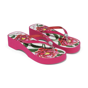 Petal Fuchsia Platform Flip Flops