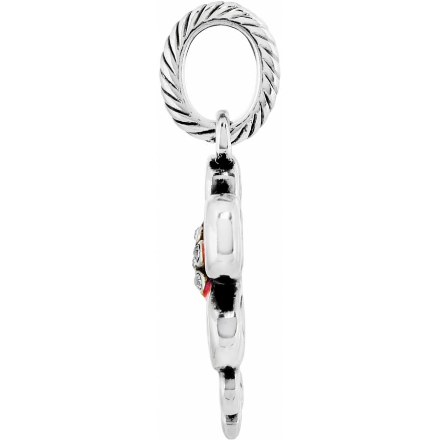 Brighton charm shown from the side with silver-plated rope-textured loop and polished body on a white background