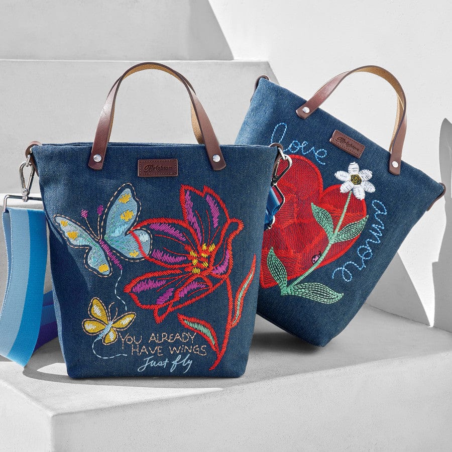 Petalwings Embroidered Medium Messenger Bag