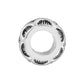 Brighton silver-plated spacer charm bead with scalloped edges and ridged textured detailing around the center opening on a white background