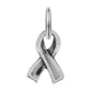 Brighton awareness ribbon charm with silver-plated finish and split ring loop on a white background