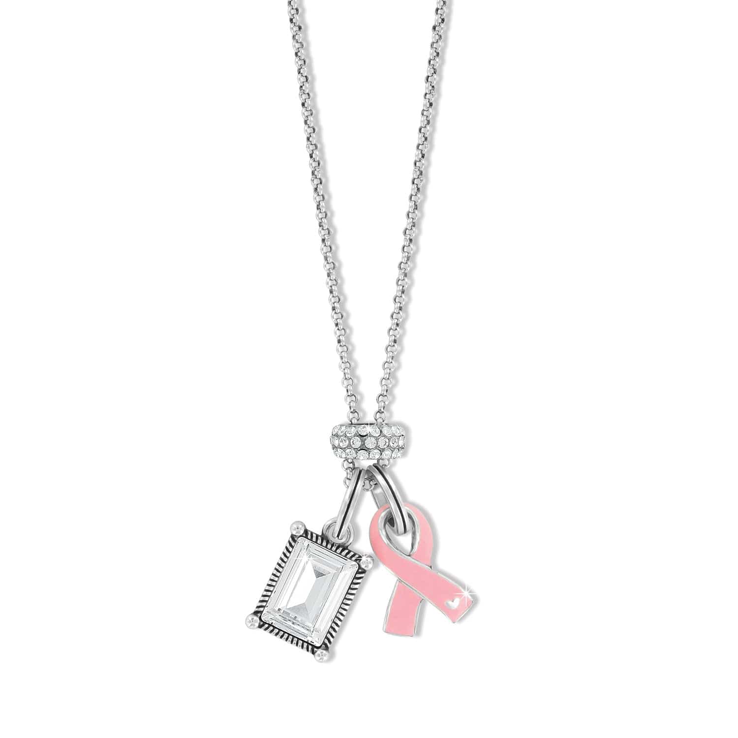 Pink Ribbon Cristela Necklace silver-pink 1