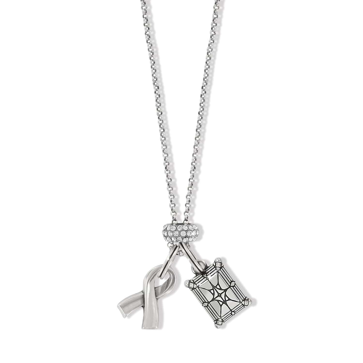 Pink Ribbon Cristela Necklace silver-pink 2