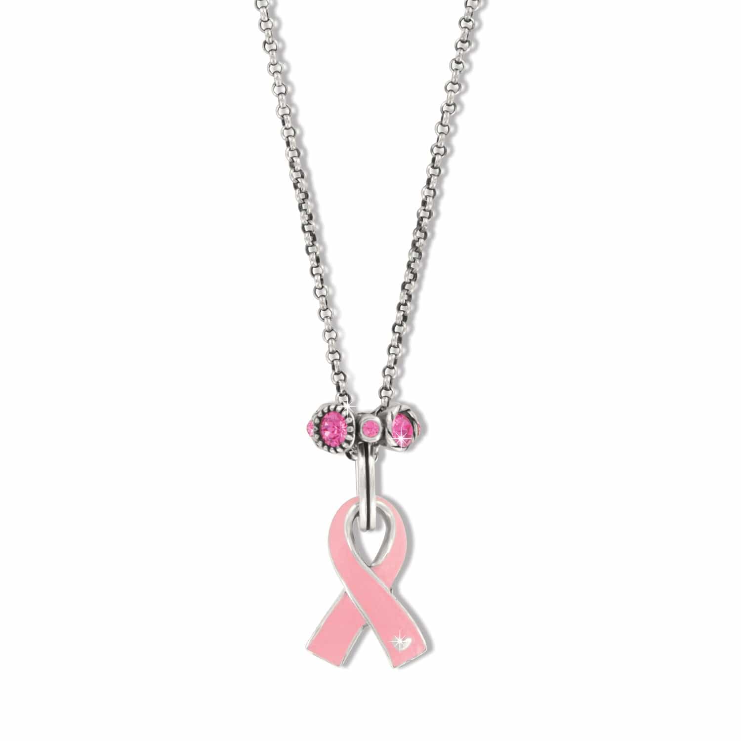 Pink Ribbon Halo Necklace silver-pink 1