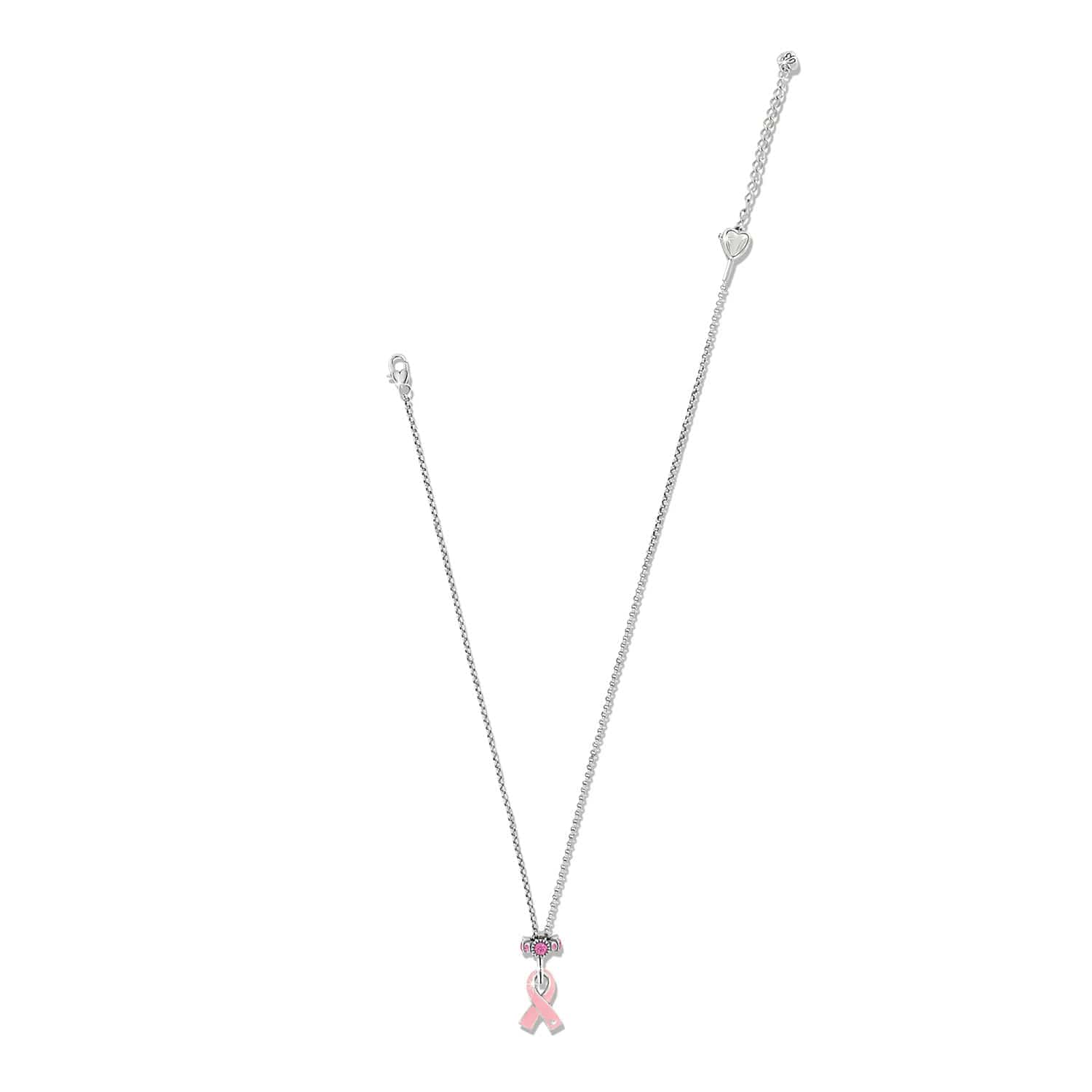 Pink Ribbon Halo Necklace silver-pink 3