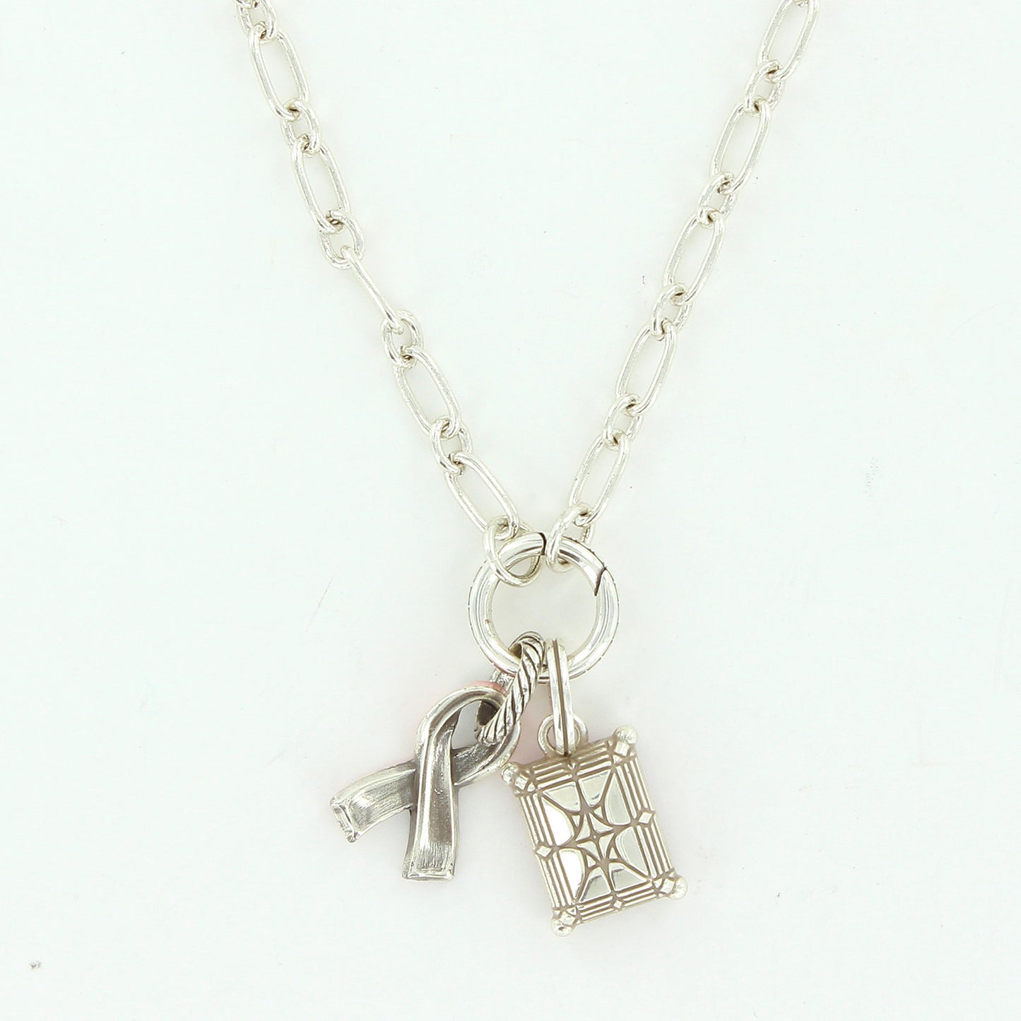 Pink Ribbon Isadora Charm Necklace