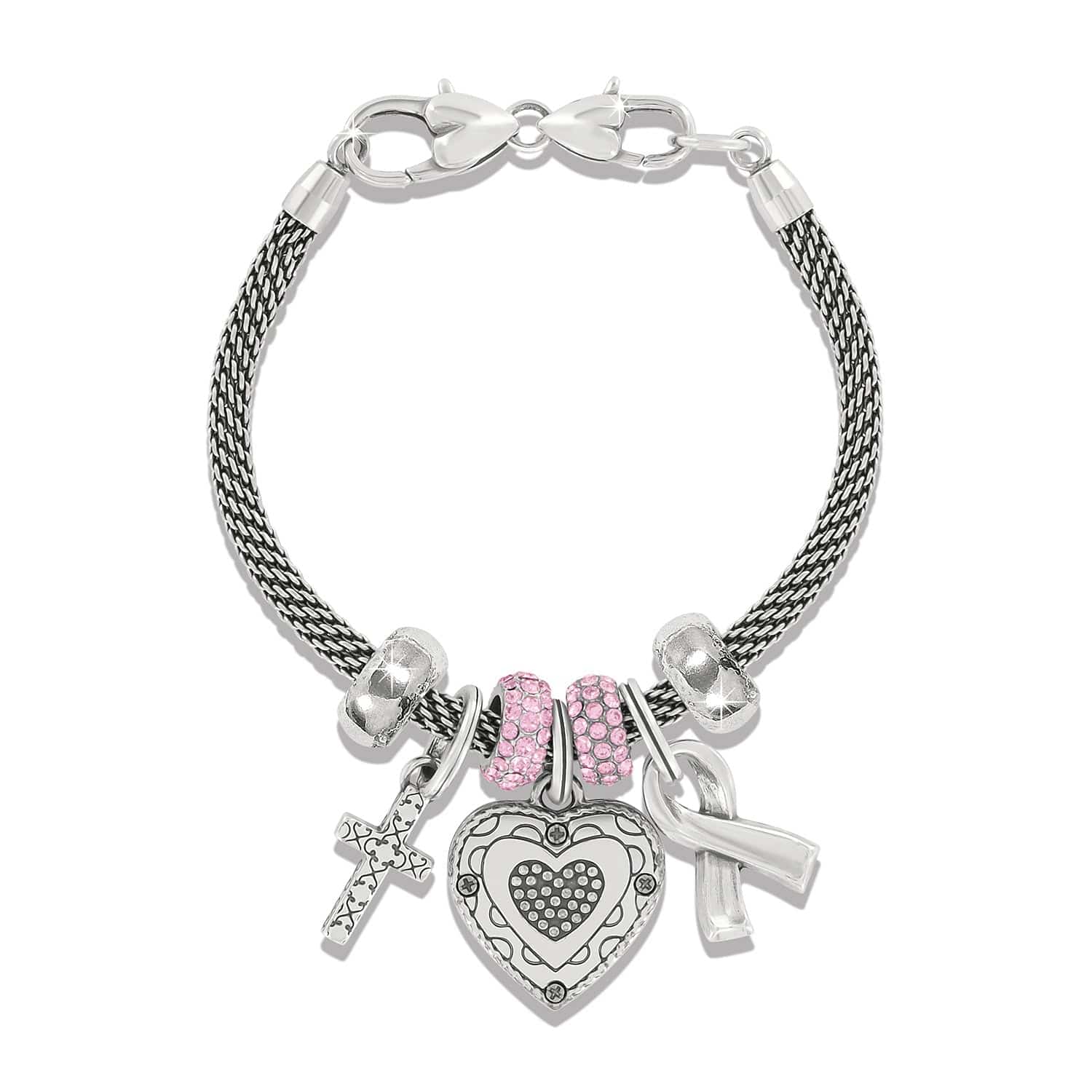 Pink Ribbon Memento Cross Bracelet silver-pink 2