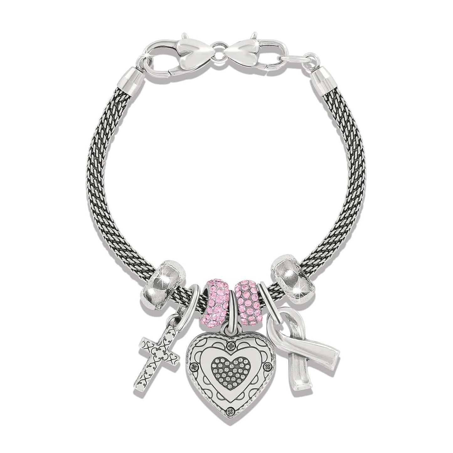 Pink Ribbon Memento Cross Bracelet