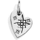Brighton heart charm with silver-plated finish featuring cutout star design and crystal accents on a white background
