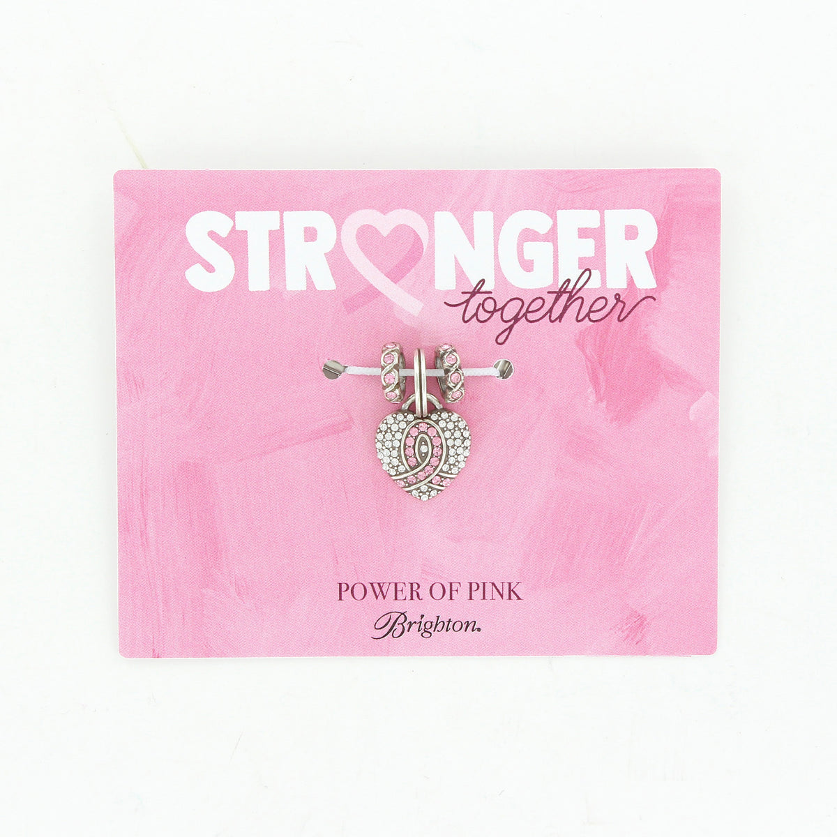 Power Of Pink Heart Charm Card silver-pink 1