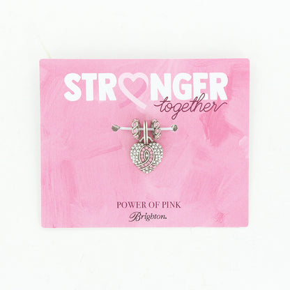 Power Of Pink Heart Charm Card