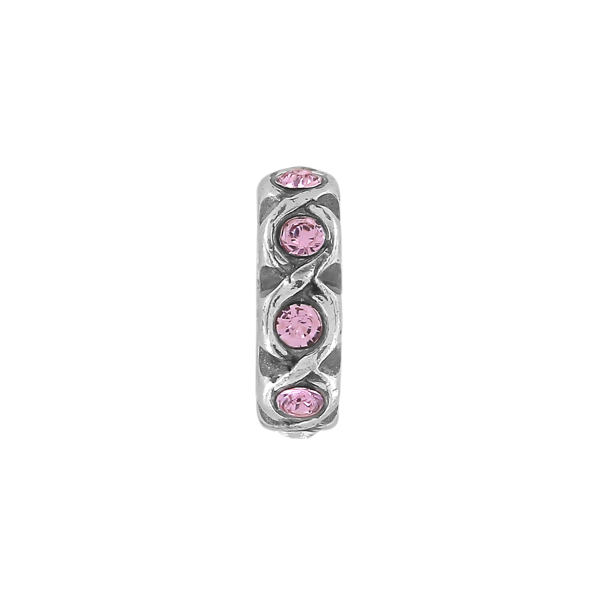 Power Of Pink Heart Charm Card silver-pink 3