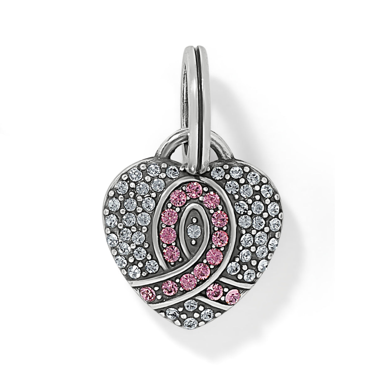 Power Of Pink Heart Charm Card silver-pink 4