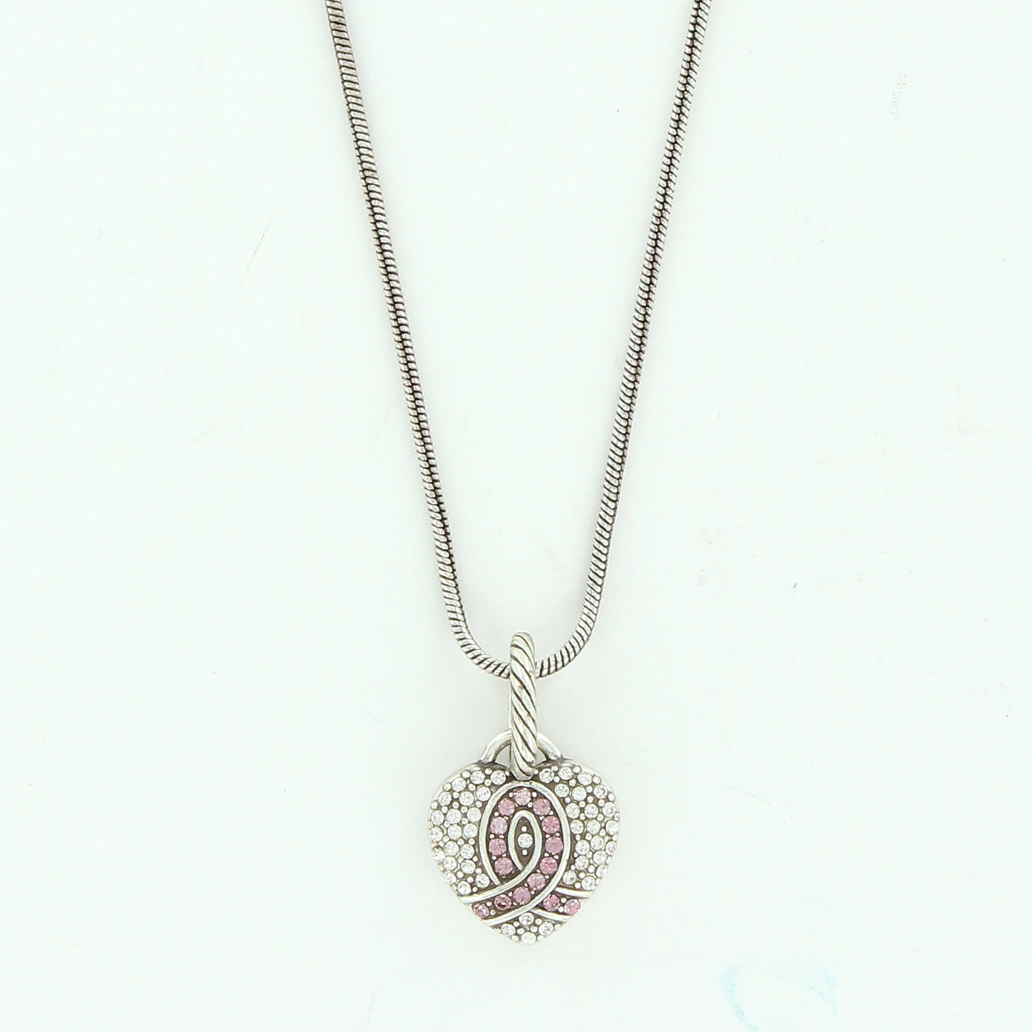 Power Of Pink Heart Charm Necklace