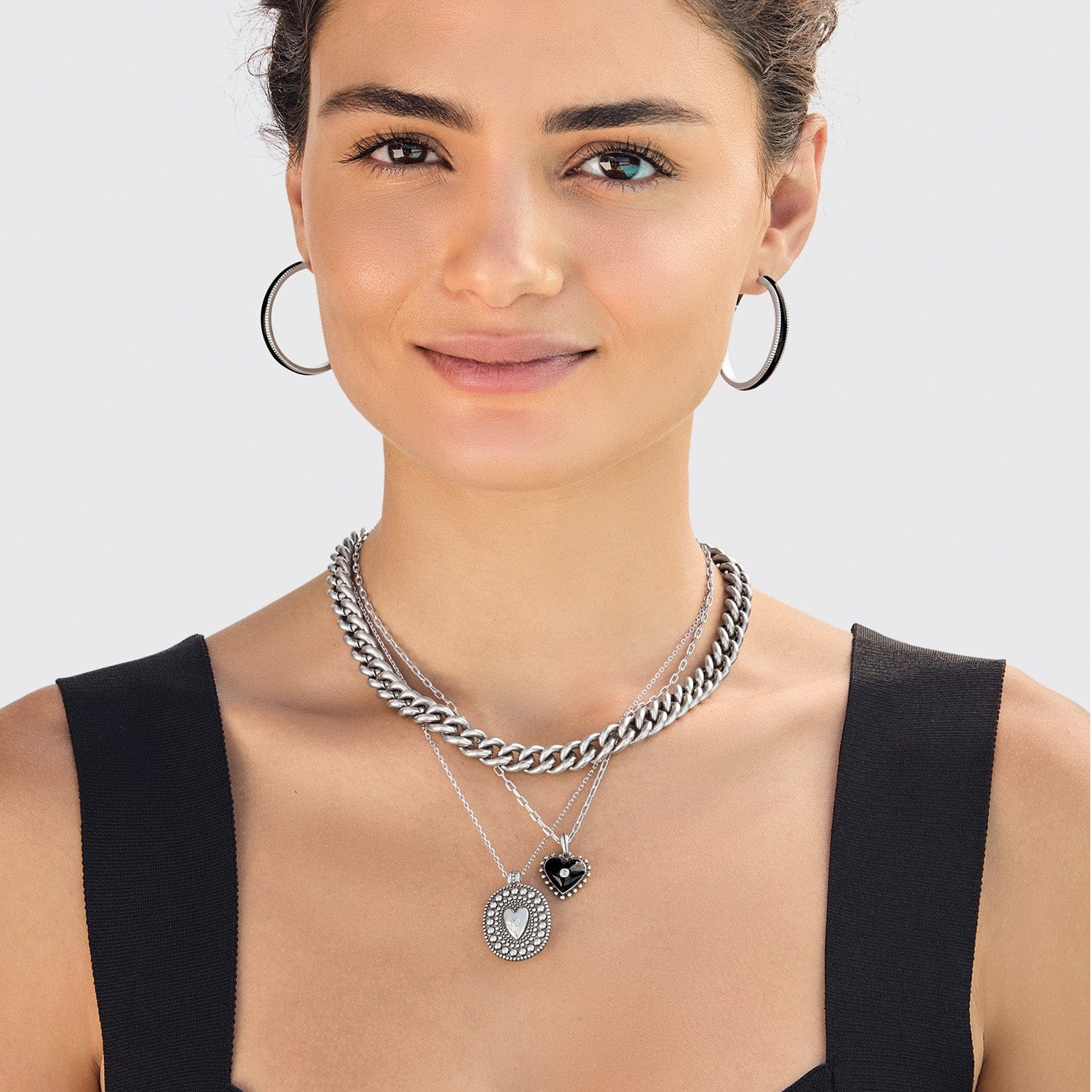 Pretty Tough Amour Heart Necklace silver-black 6