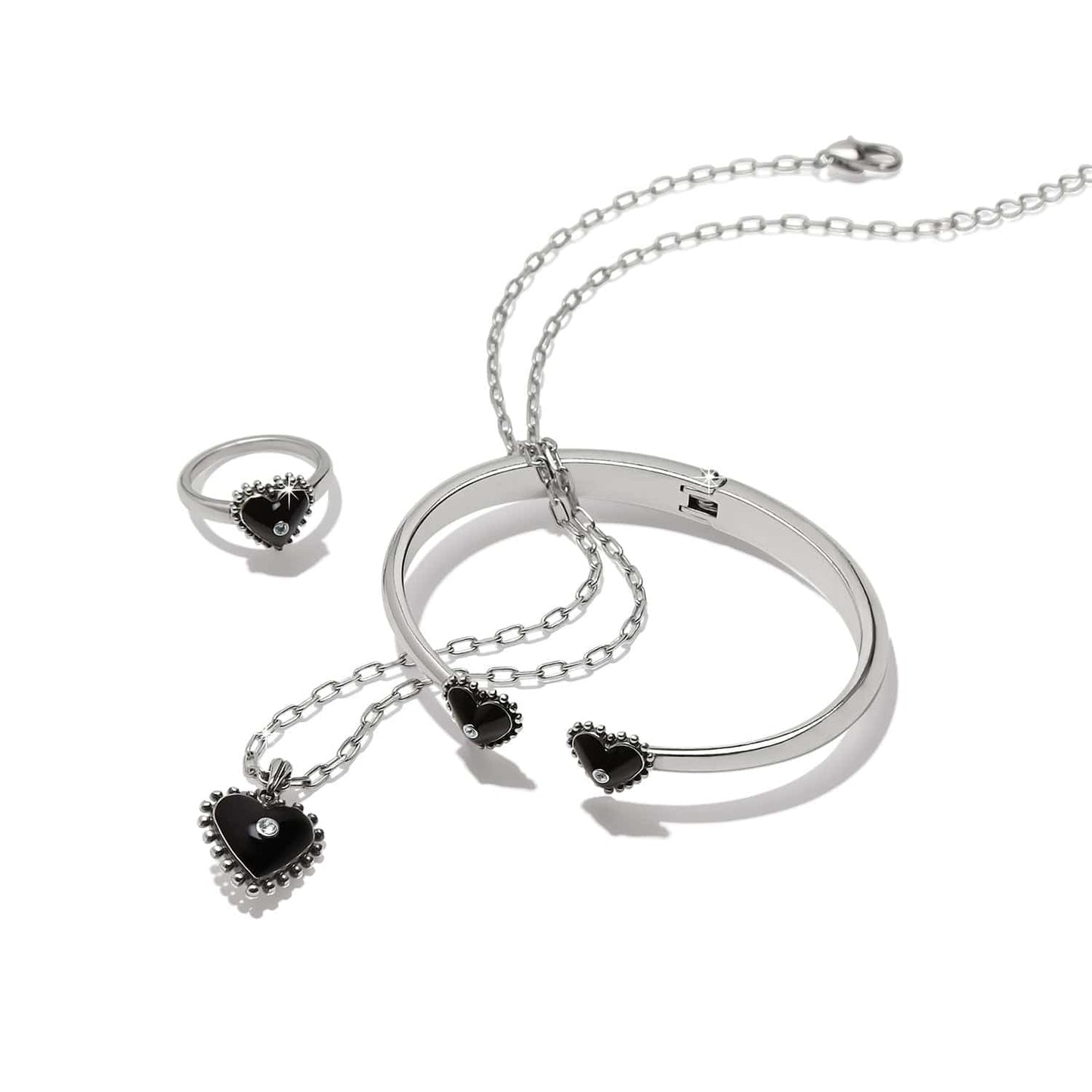 Pretty Tough Amour Heart Open Hinged Bangle