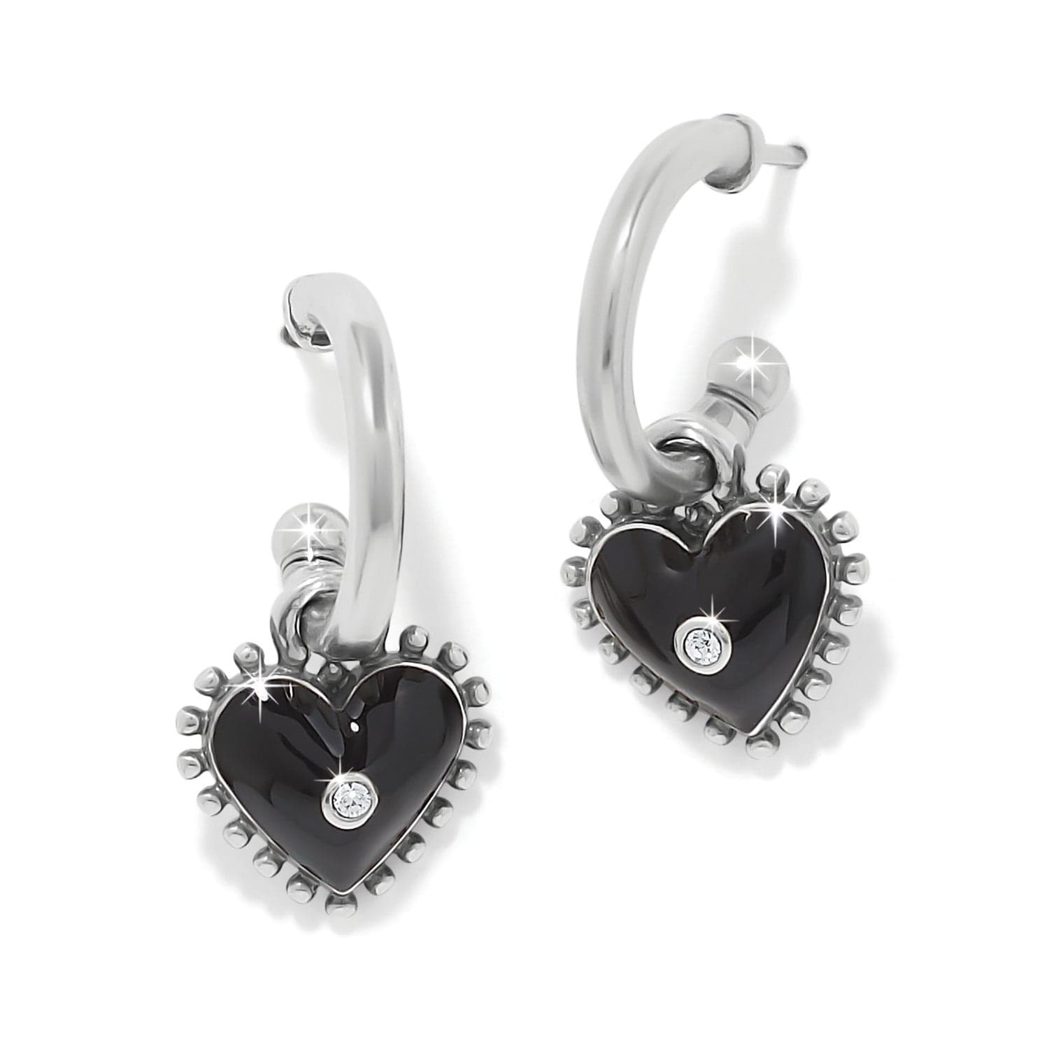 Pretty Tough Amour Heart Post Drop Earrings silver 1