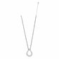 Brighton pendant necklace with silver-plated horseshoe-shaped ring and wheat chain shown fully extended on a white background
