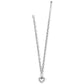 Brighton pendant necklace with silver-plated heart charm and chunky rolo chain with lobster clasp on a white background
