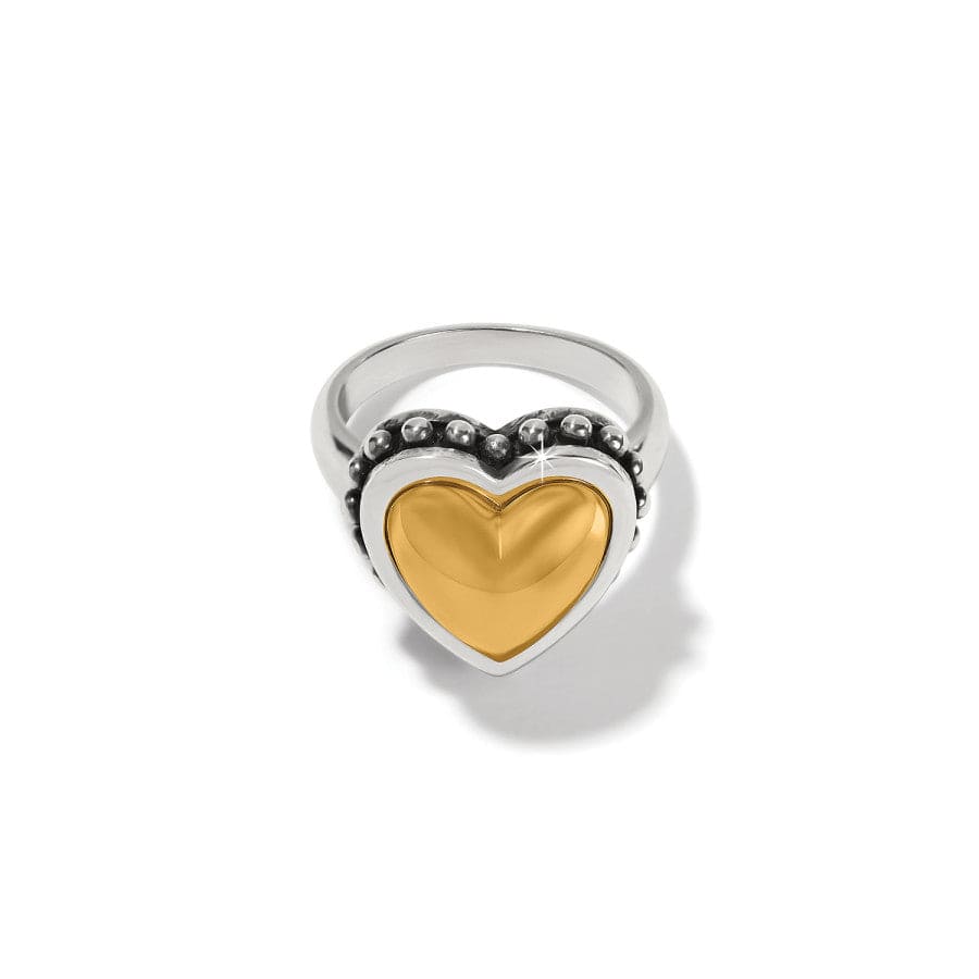 Pretty Tough Bold Heart Two Tone Ring silver-gold 1
