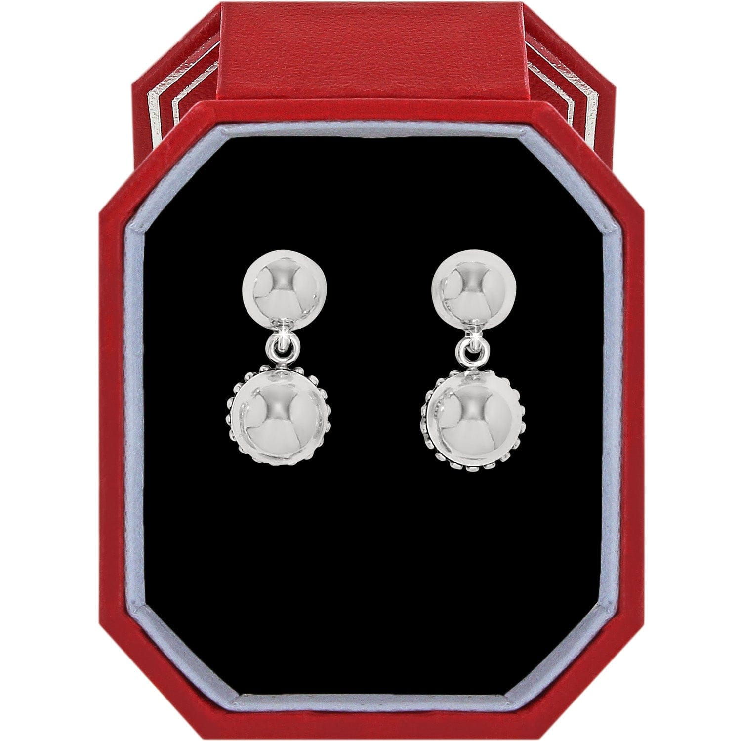 Pretty Tough Bold Stud Post Drop Earrings Gift Box silver 1