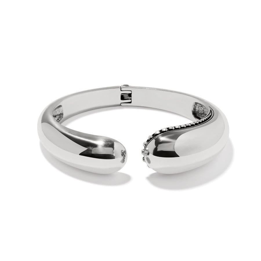 Pretty Tough Droplet Hinged Bangle - back view showing the silver bangle with droplet accents