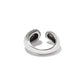 Brighton open band ring shown from the back with silver-plated finish and beaded detail on a white background