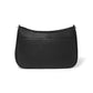 Brighton handbag shown from the back in black pebbled leather with slip pocket and silver-tone hardware on a white background