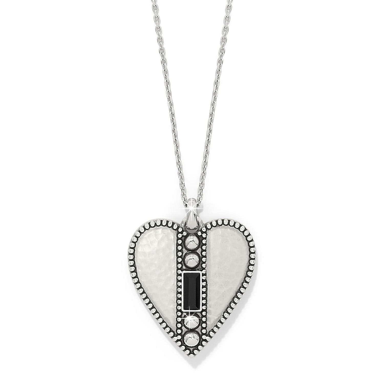 Pretty Tough Gem Heart Necklace silver-black 9