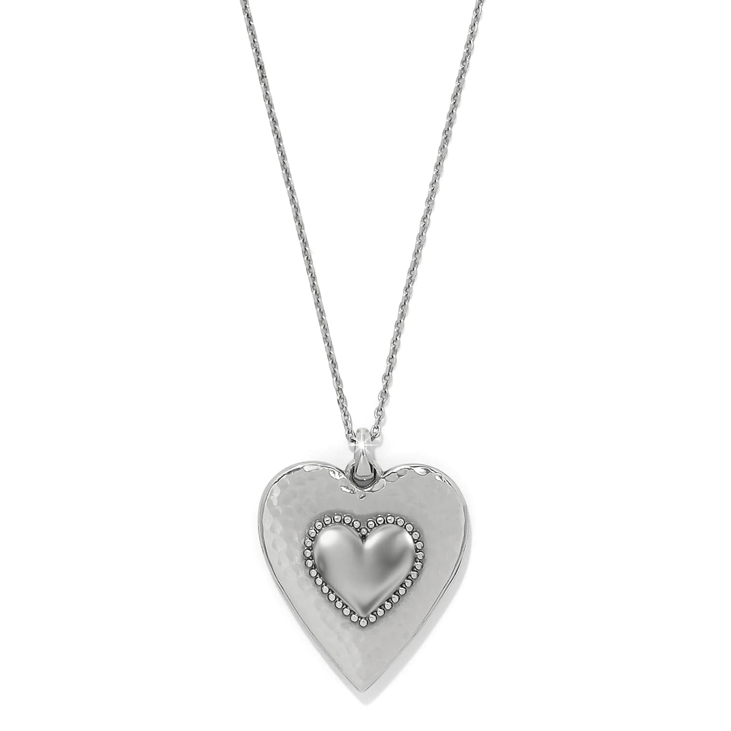 Pretty Tough Gem Heart Necklace silver-black 10