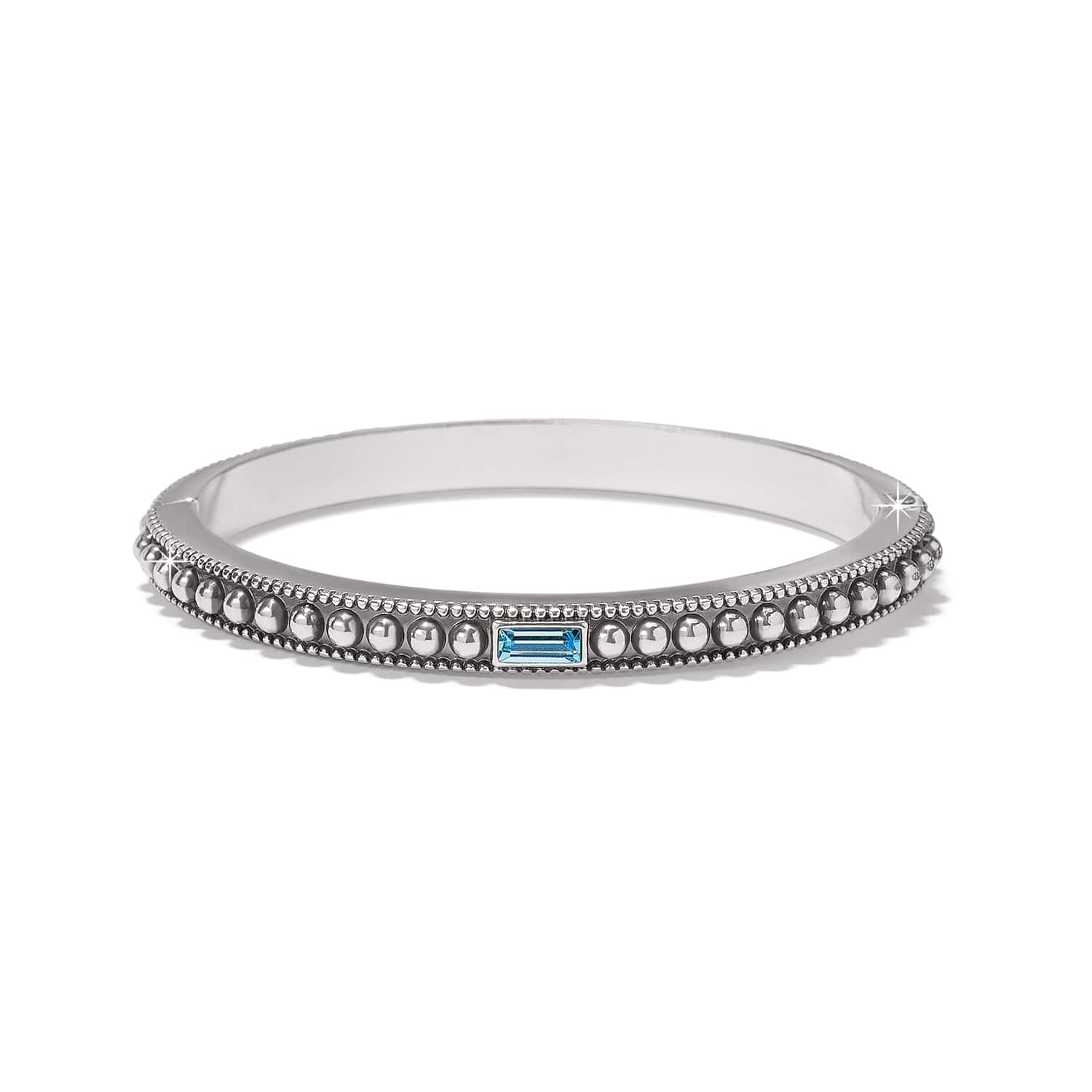 Pretty Tough Gem Hinged Bangle silver-aqua 4