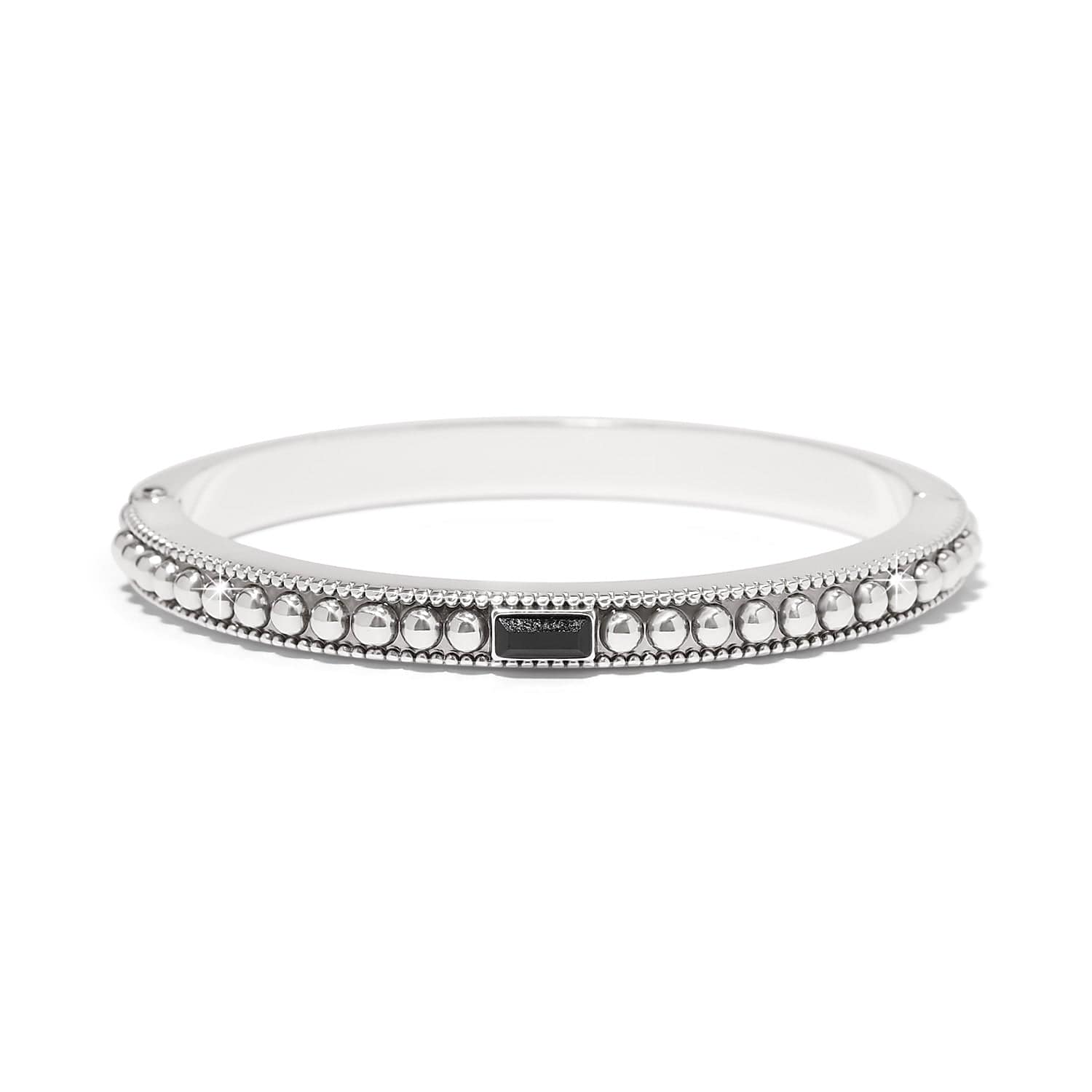 Pretty Tough Gem Hinged Bangle silver-black 1