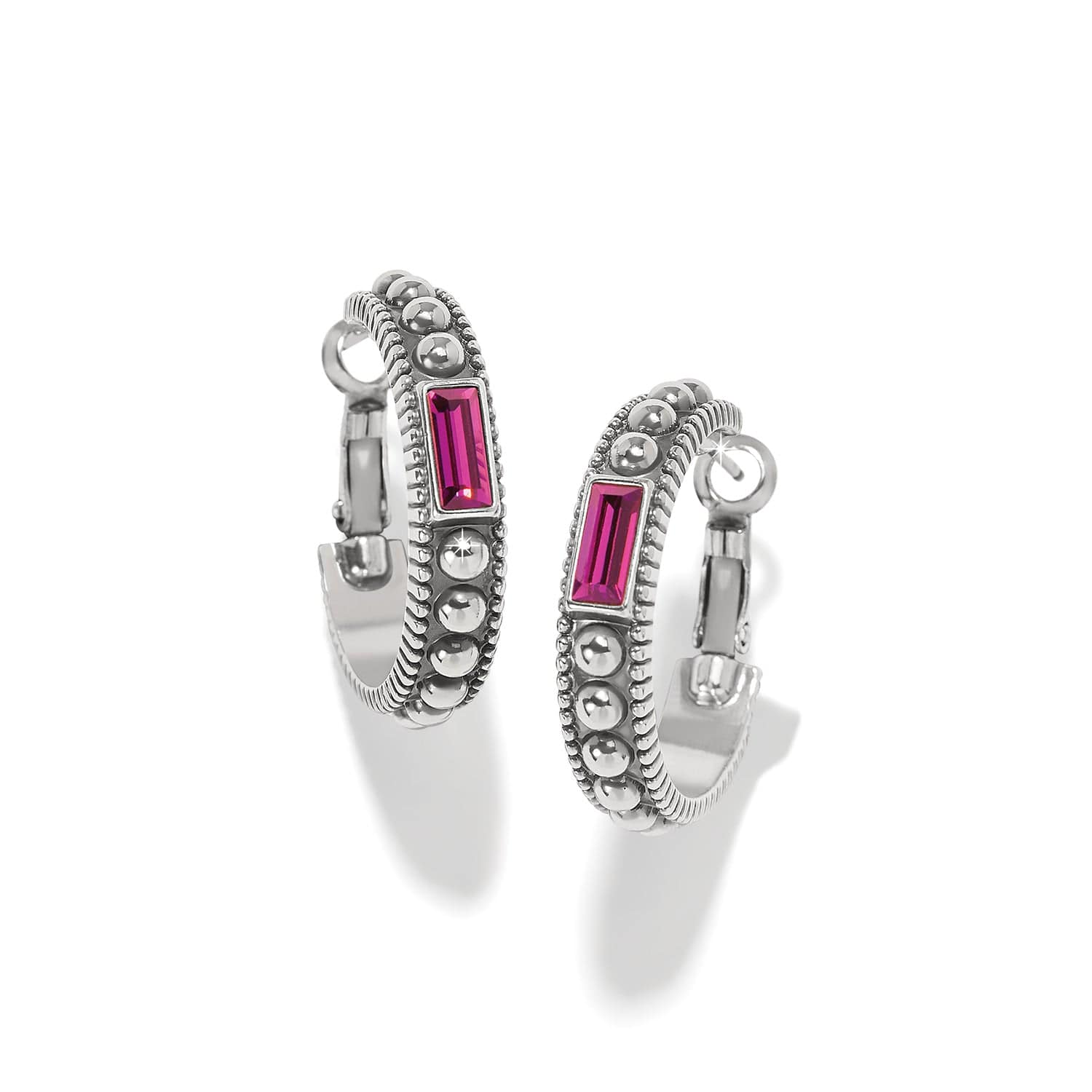 Pretty Tough Gem Hoop Earrings silver-amethyst 1