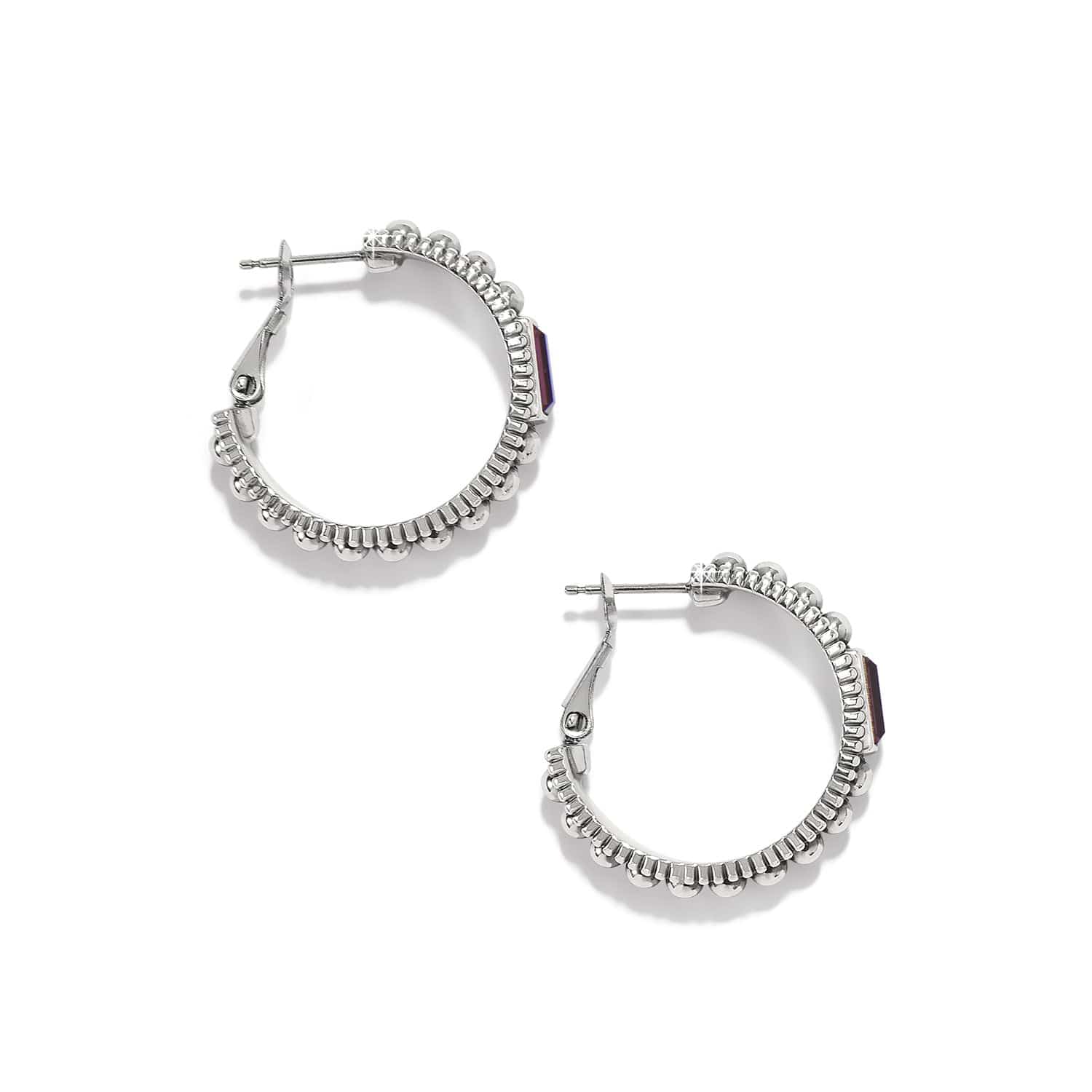 Pretty Tough Gem Hoop Earrings silver-amethyst 2