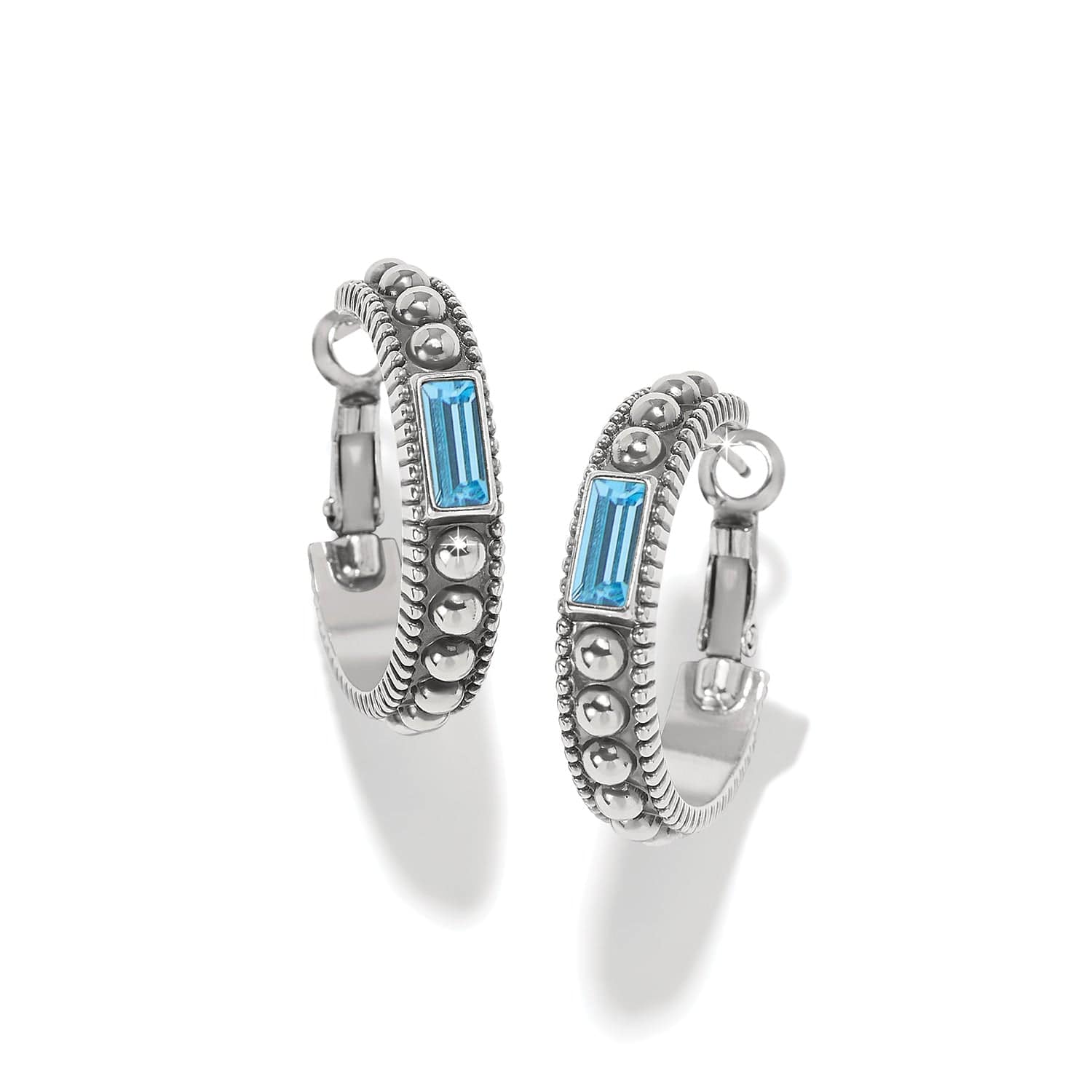 Pretty Tough Gem Hoop Earrings silver-aqua 3
